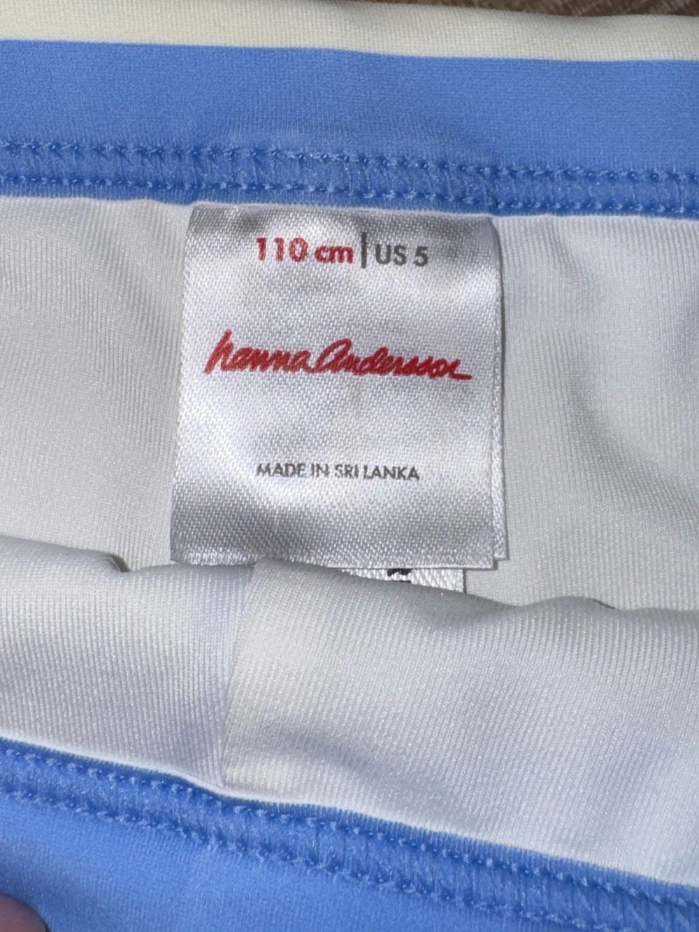 Hanna Andersson Striped Blue / Aqua Boy Short Swim Bottoms Size 5 Girls - Picture 2 of 5